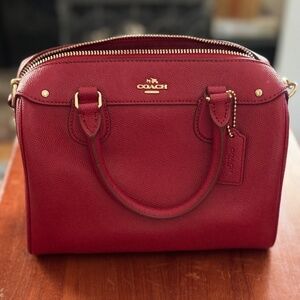 Coach Crossgrain Leather Mini Bennett Satchel Handbag F57521 Red